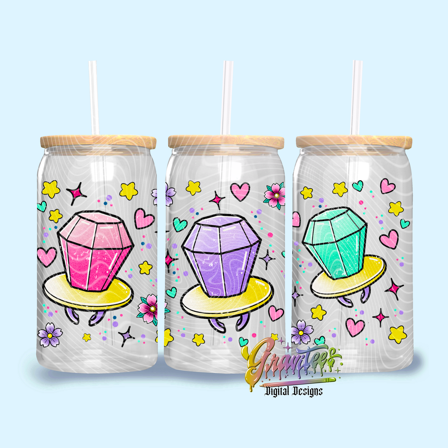 90’s Throwbacks Libbey Design Png, Ring Pop Libbey Template for UVDTF or Sublimation Printing, PNG Only!