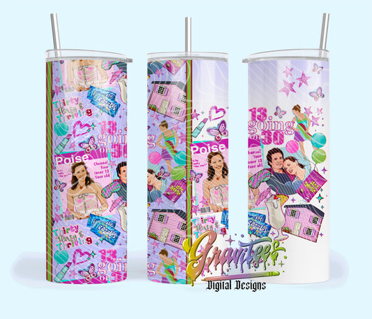 Birthday Movie 20oz Tumbler Template Design PNG,  for UVDTF or Sublimation Printing PNG Only