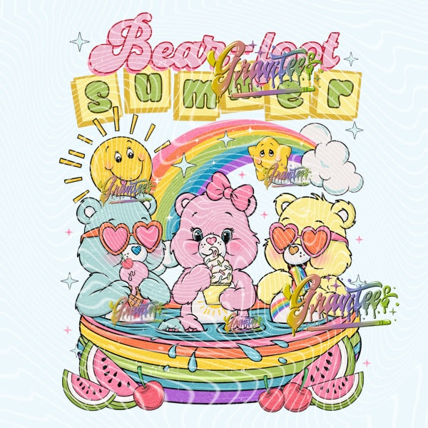 Bear-foot Summer Bears Design Png, 90s Clipart, Bear Clipart for DTF or Shirt Printing, PNG Only!