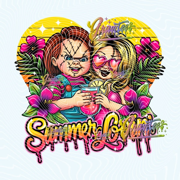 Summer Lovin’ Horror PNG, Horror Summer Clipart for DTF or Shirt Printing PNG Only!