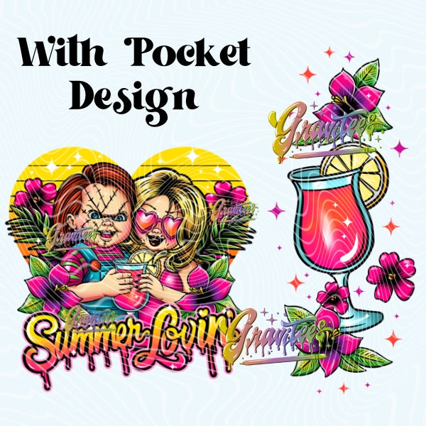 Summer Lovin’ Horror with Sleeve Design PNG, Horror Summer Clipart for DTF or Shirt Printing PNG Only!