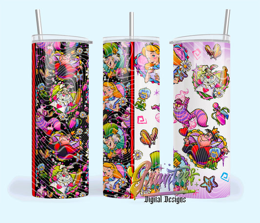 Rabbit Hole 20oz Tumbler Template Design PNG,  for UVDTF or Sublimation Printing PNG Only
