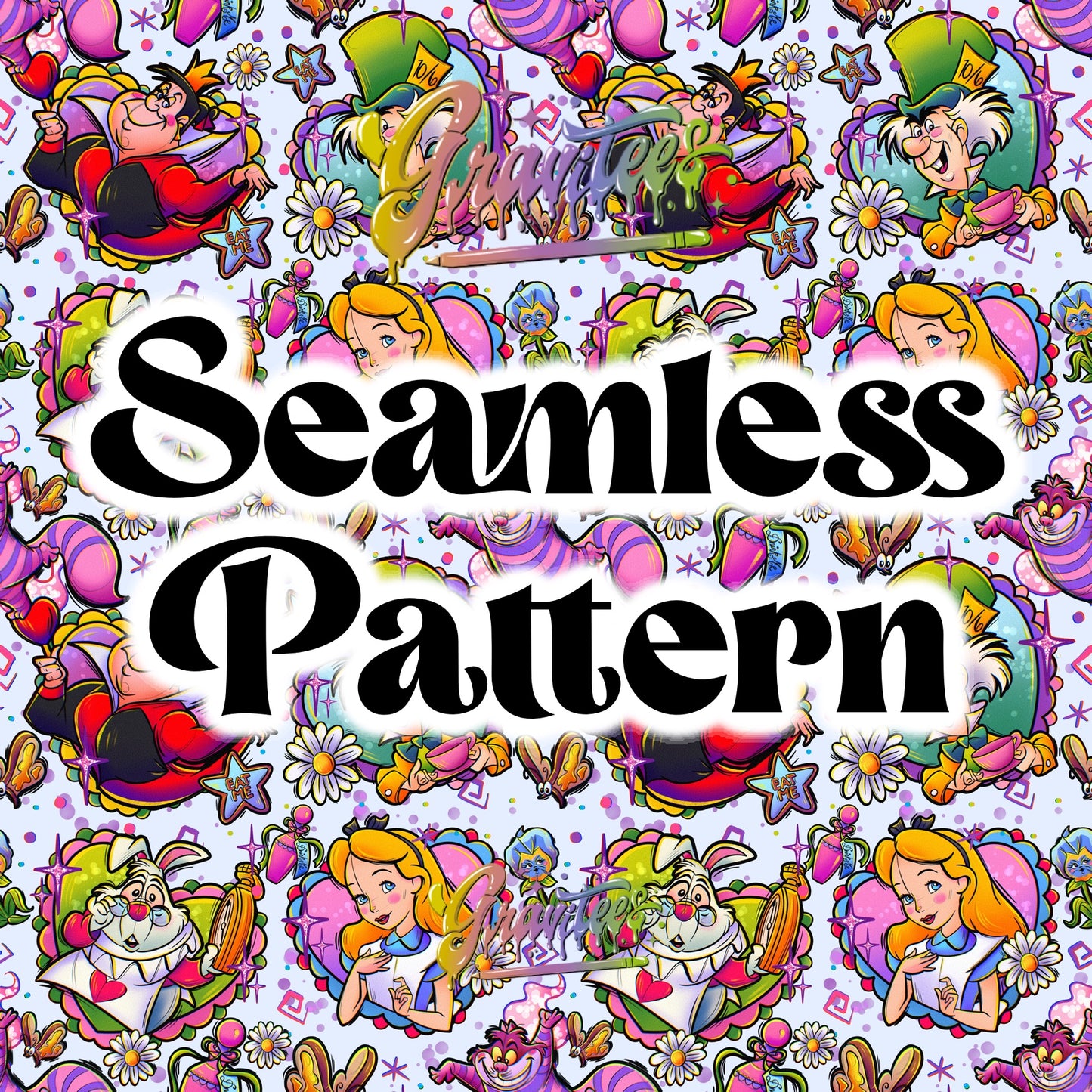 Rabbit Hole Seamless Design Png for DTF or Shirt Printing, PNG Only!