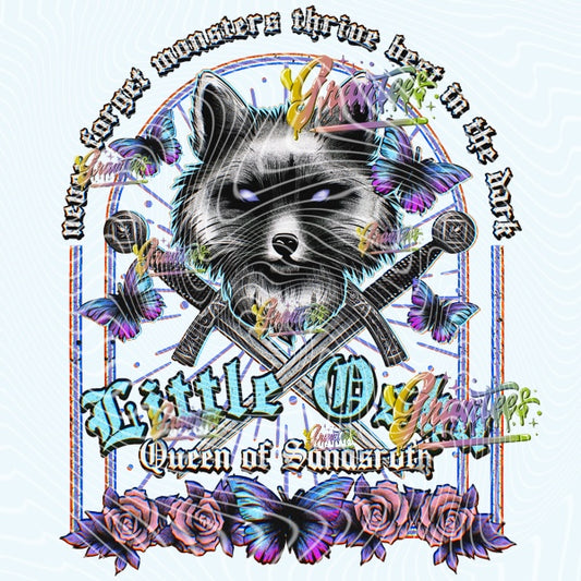Butterfly Wolf Book  Design Png for DTF or Shirt Printing, PNG Only!