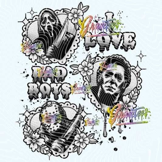 Bad Boys Horror Design Png for DTF or Shirt Printing, PNG Only!