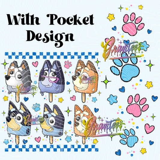 Ice Cream Dog Family Blue Design with Sleeve Png, Ice Cream Dog Family   Clipart, Ice Cream Dog Family   Clipart,  Clipart for DTF or Shirt Printing, PNG Only!