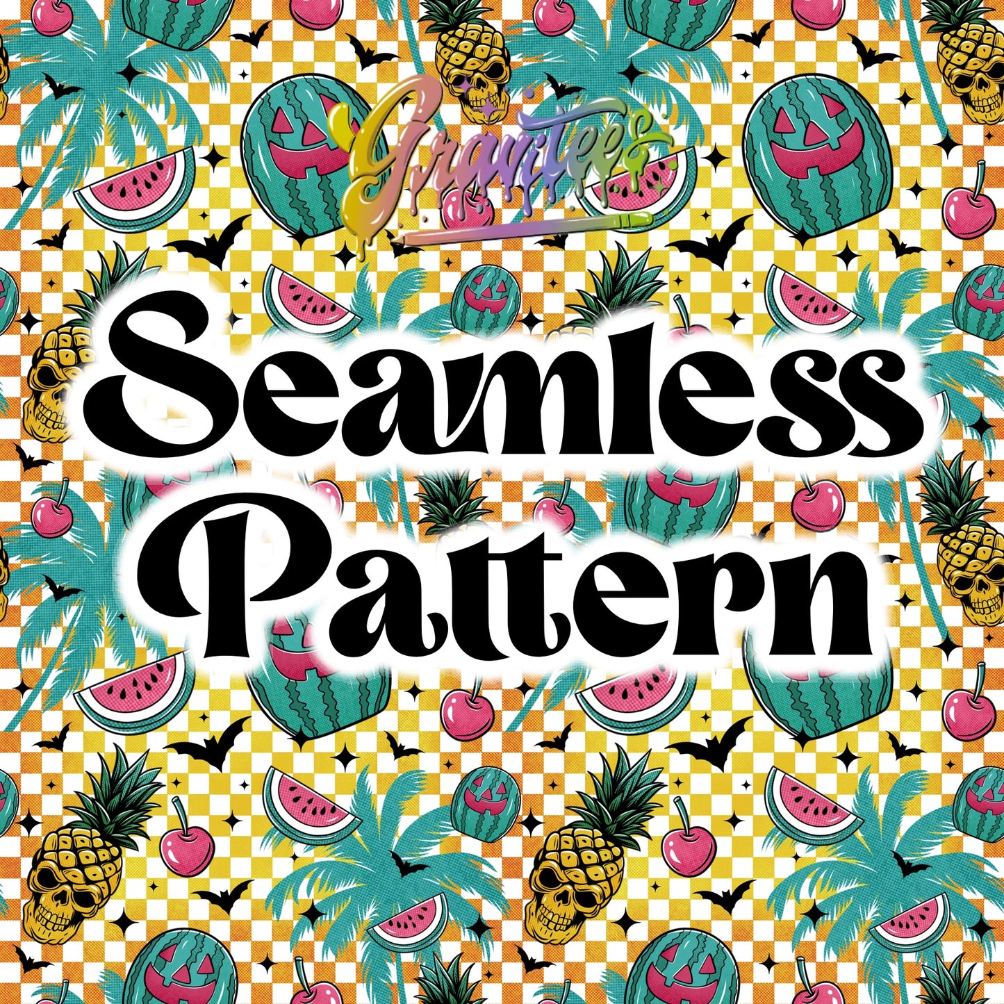 Gothick Summer Seamless Design Png, Gothick Clipart, Gothick Clipart,  Clipart for DTF or Shirt Printing, PNG Only!