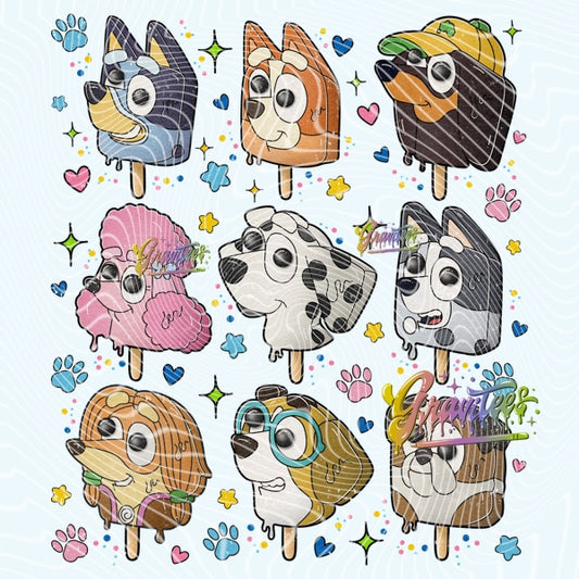 Ice Cream Dog Friends Design Png, Ice Cream Dog Friends Clipart for DTF or Shirt Printing, PNG Only!
