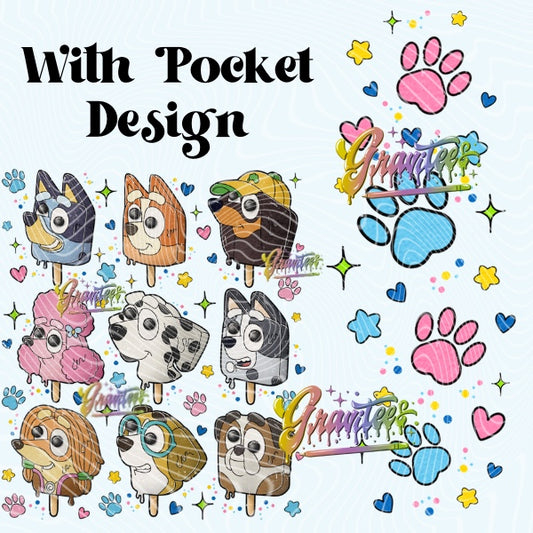 Ice Cream Dog Friends Design with Sleeve Png, Ice Cream Dog Friends Clipart for DTF or Shirt Printing, PNG Only!