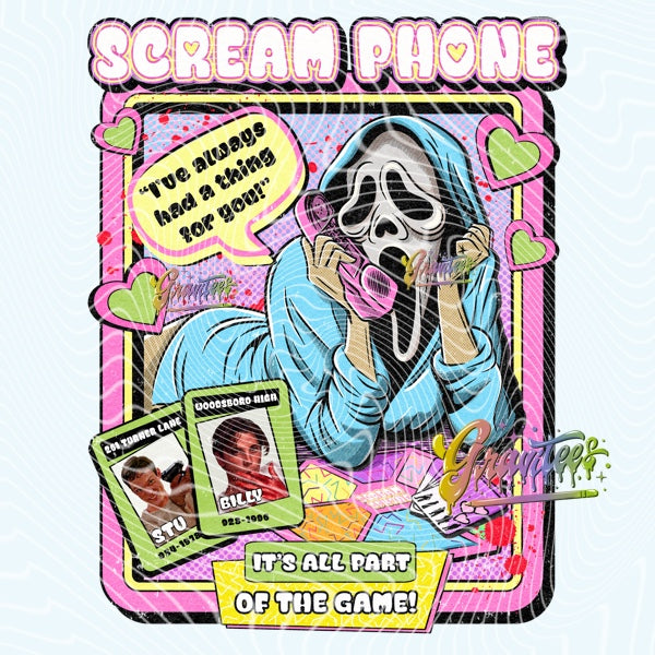 Phone Game Horror Design Png, Phone Game Clipart for DTF or Shirt Printing, PNG Only!