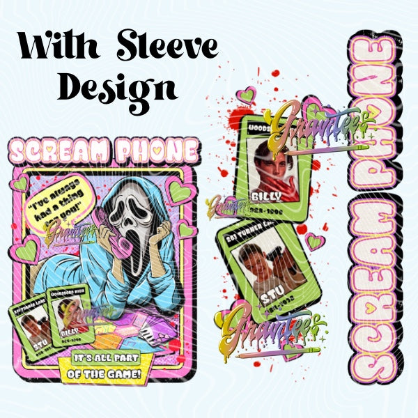 Phone Game Horror Design With Two Sleeves Png, Phone Game Clipart for DTF or Shirt Printing, PNG Only!