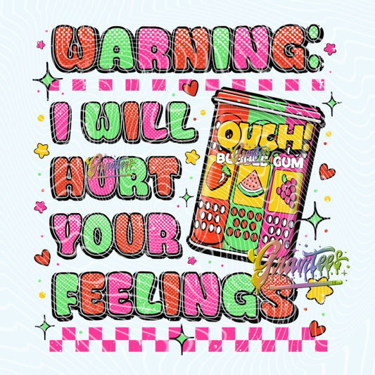I Will Hurt Your Feelings Gum Png, Gum Clipart, Gum Clipart for DTF or Shirt Printing, PNG Only!
