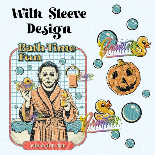 BATH TIME HORROR With Sleeve Design  PnG, BATH TIME  HORROR Clipart, BATH TIME HORROR Clipart, Clipart for DTF or Shirt Printing, PNG Only!
