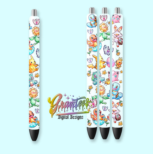 Easter Animal Cuties Pen Wrap Design Png for DTF or Shirt Printing, PNG Only!