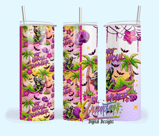 Hot Ghoul Summer Design 20oz Tumbler Template Design PNG,  for UVDTF or Sublimation Printing PNG Only
