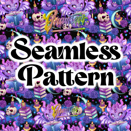 I’m A Book Dragon Seamless Design Png for DTF or Shirt Printing, PNG Only!