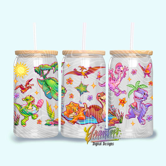 Land Dinosaurs Design 16oz Tumbler Template Design PNG,  for UVDTF or Sublimation Printing PNG Only!!
