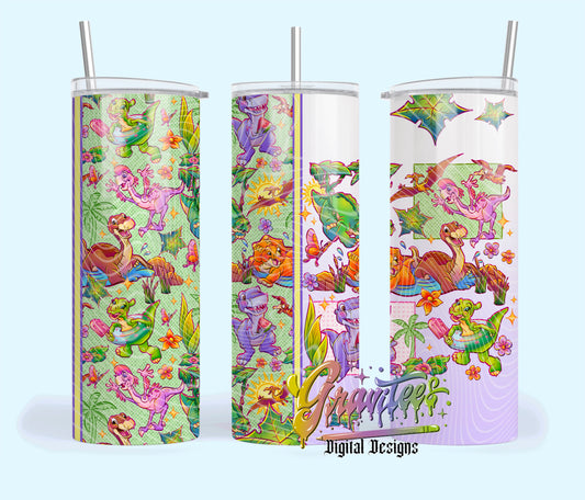 Land Dinosaurs Design 20oz Tumbler Template Design PNG,  for UVDTF or Sublimation Printing PNG Only!!