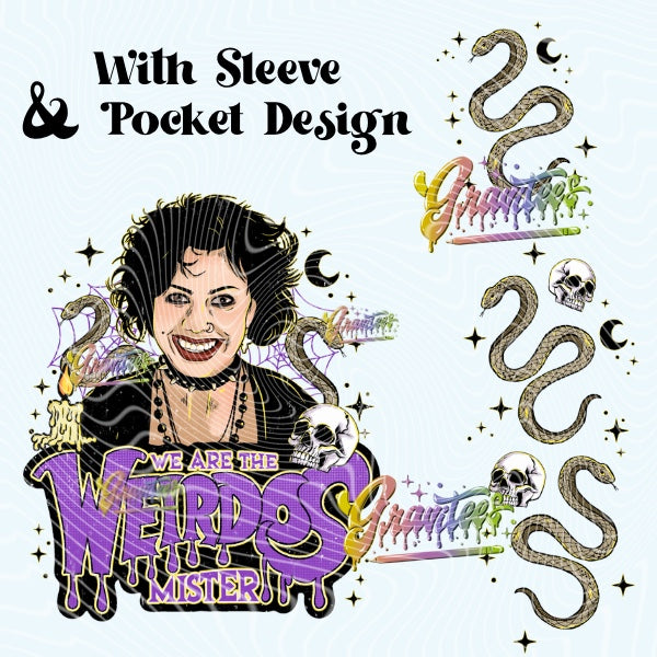 Weirdo Witch with Sleeve and Pocket Designs PNG, Witch Clipart for DTF or Shirt Printing PNG Only!