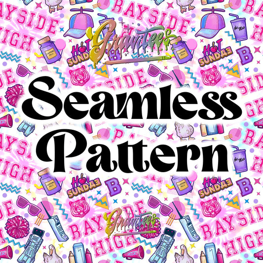 90’s High School Seamless Design Png for DTF or Shirt Printing, PNG Only!