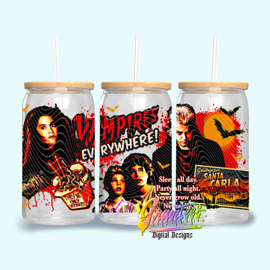 VAMPIRES EVERYWHERE 16oz Tumbler Template Design PNG,  for UVDTF or Sublimation Printing PNG Only!! (Copy)