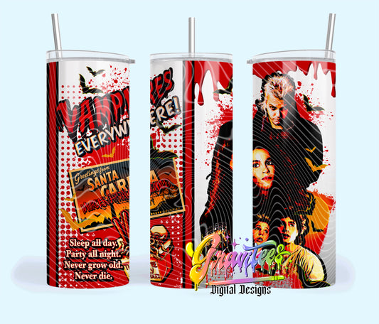 VAMPIRES EVERYWHERE WHITE BACKGROUND 20oz Tumbler Template Design PNG,  for UVDTF or Sublimation Printing PNG Only!!