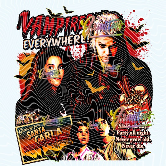 VAMPIRES EVERYWHERE Design Png for DTF or Shirt Printing, PNG Only!