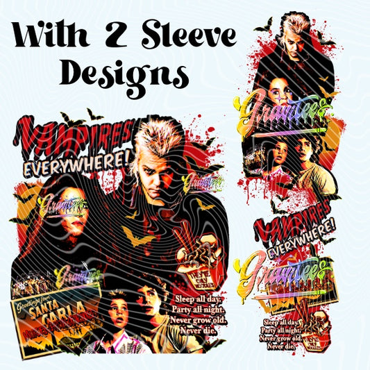 VAMPIRES EVERYWHERE Design with Sleeve  Png for DTF or Shirt Printing, PNG Only!