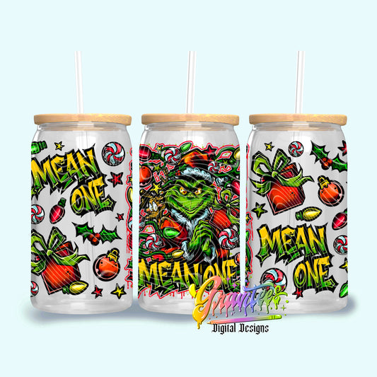 MEAN ONE 16oz Tumbler Template Design PNG,  for UVDTF or Sublimation Printing PNG Only!!