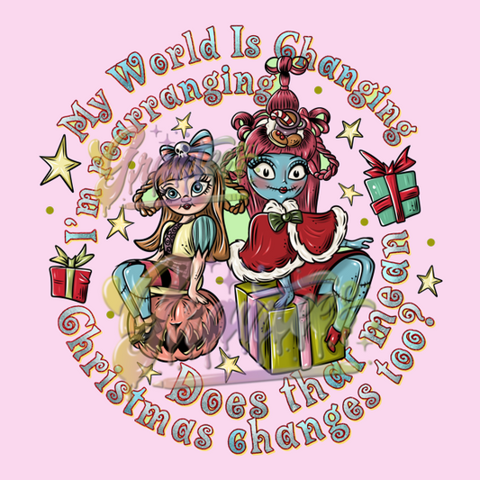 Sally and Cindy Png, Nightmare Before Christmas Clipart, Trendy Christmas Clipart for DTF or Shirt Printing, PNG Only!