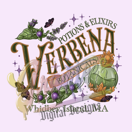 Verbena Botanicals PNG Design, Practical Magic Clipart, Fall Clipart, Witch Clipart for DTF or Shirt Printing, PNG Only!