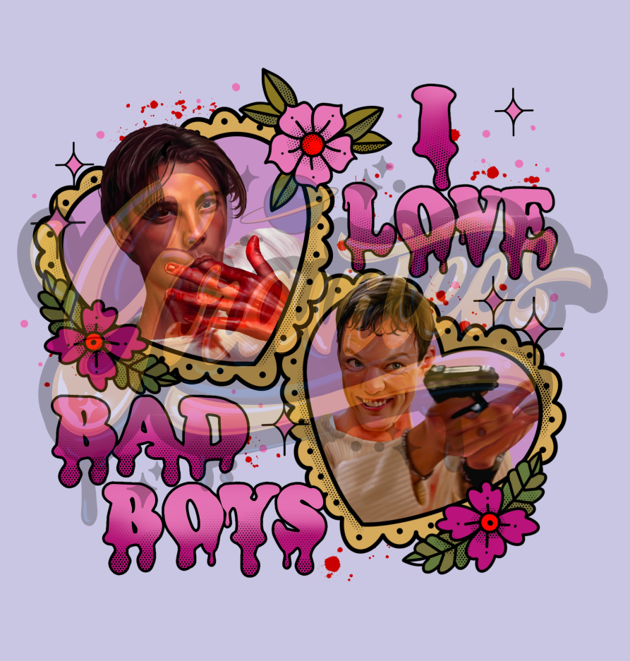 I Love Bad Boys Clipart, What's Your Favorite Scary Movie PNG, Horror Clipart, Scream Clipart for DTF or Shirt Printing, PNG Only!