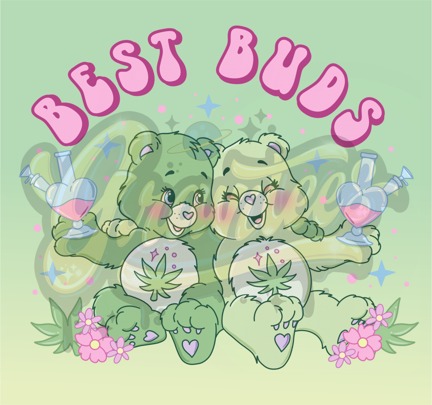 Best Buds PNG, Best Friends Weed Clipart for DTF, Weed Sublimation or Shirt Printing, PNG Only!