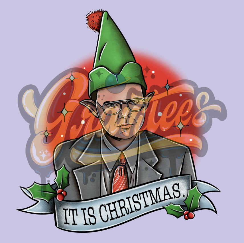 It Is Christmas Dwight Png, Dwight Elf Clipart, The Office Christmas Clipart for DTF or Shirt Printing PNG Only!