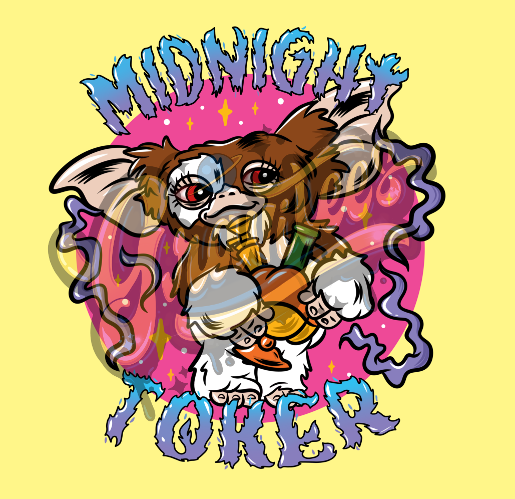 Gizmo Midnight Toker PNG, Gremlins Clipart for DTF or Shirt Printing, Halloween Sublimation, PNG Only!