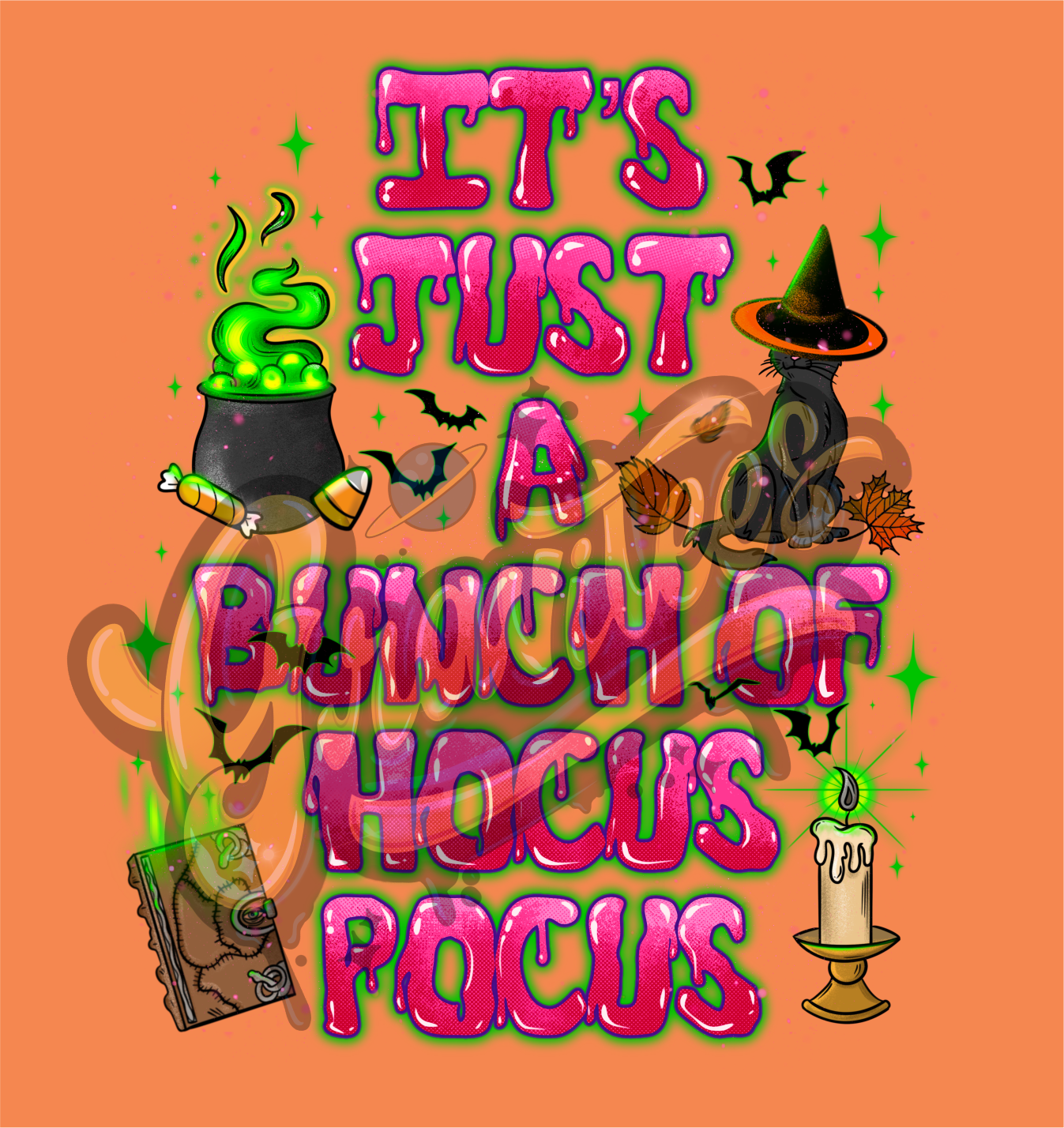 Hocus Pocus PNG, Spooky Clipart for DTF or Shirt Printing, Halloween Sublimation, PNG Only!