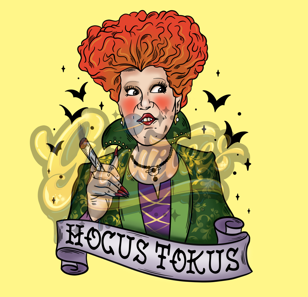 Hocus Tokus PNG, Hocus Pocus Clipart, Halloween Weed Clipart, Pot Clipart, for DTF or Shirt Printing, Halloween Sublimation, PNG Only!