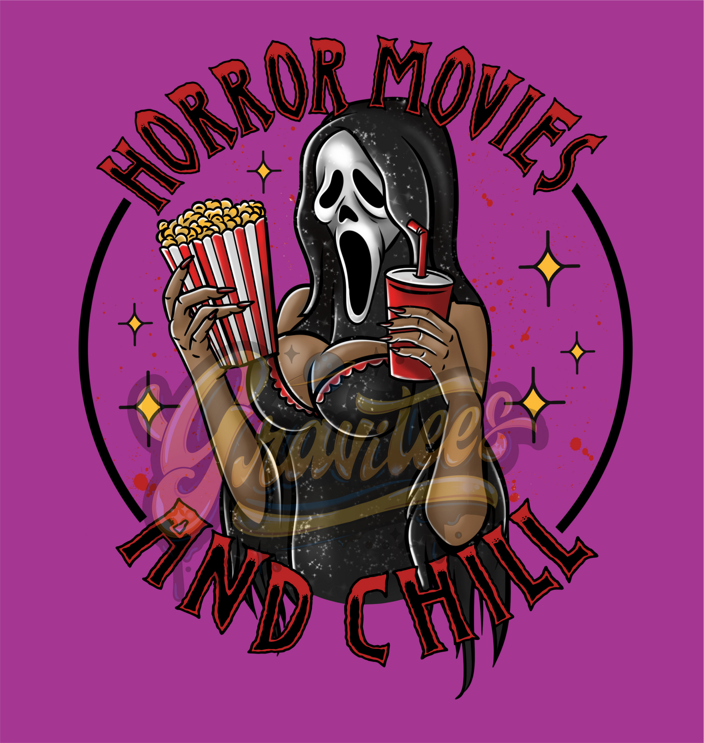 Horror Movies and Chill Clipart, Medium Skin Tone, Horror Clipart,  Clipart, Scream Clipart for DTF or Shirt Printing, PNG Only!