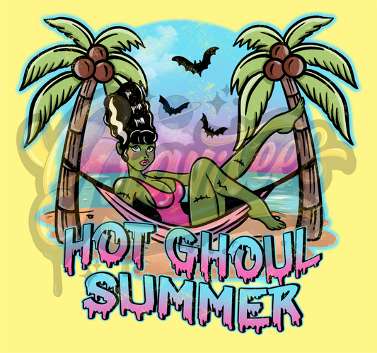 Hot Ghoul Summer PNG, Spooky Summer Clipart for DTF or Shirt Printing, Hot Ghoul Bride Sublimation, PNG Only!