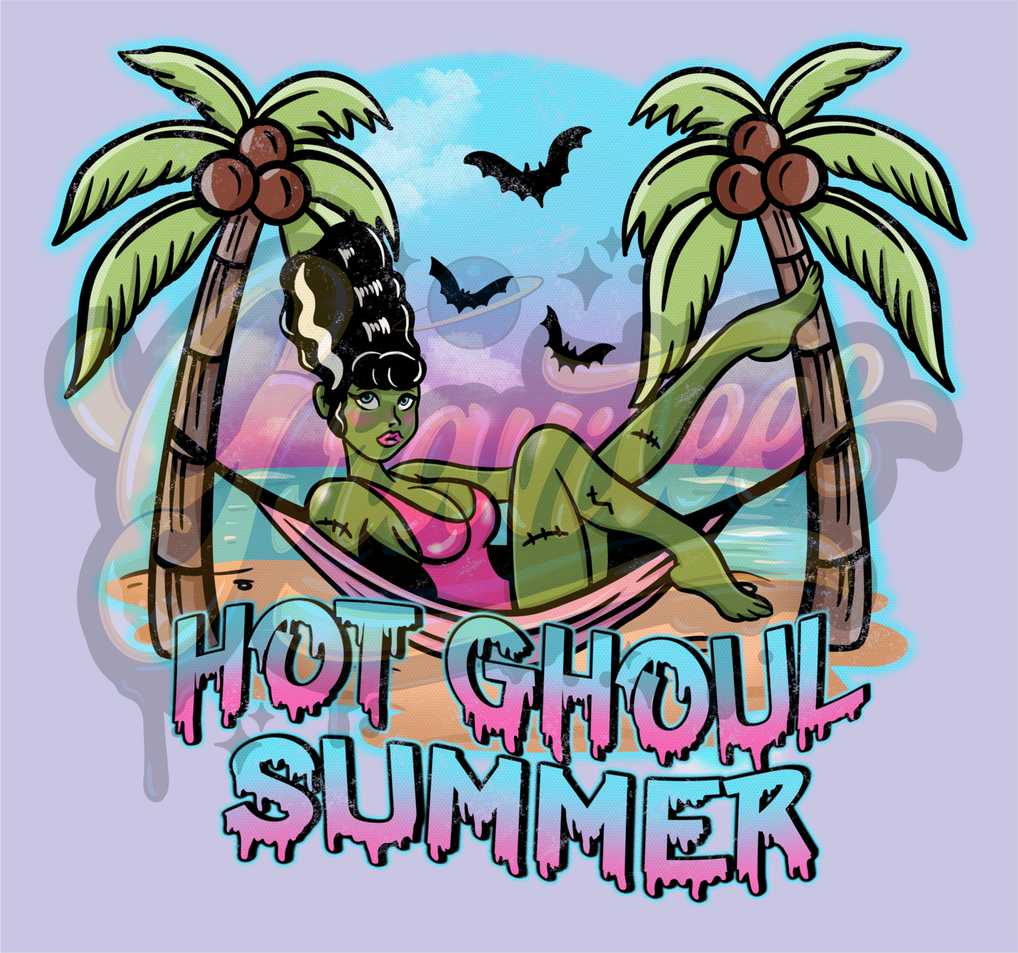 Hot Ghoul Summer PNG, Spooky Summer Clipart for DTF or Shirt Printing, Hot Ghoul Bride Sublimation, PNG Only!