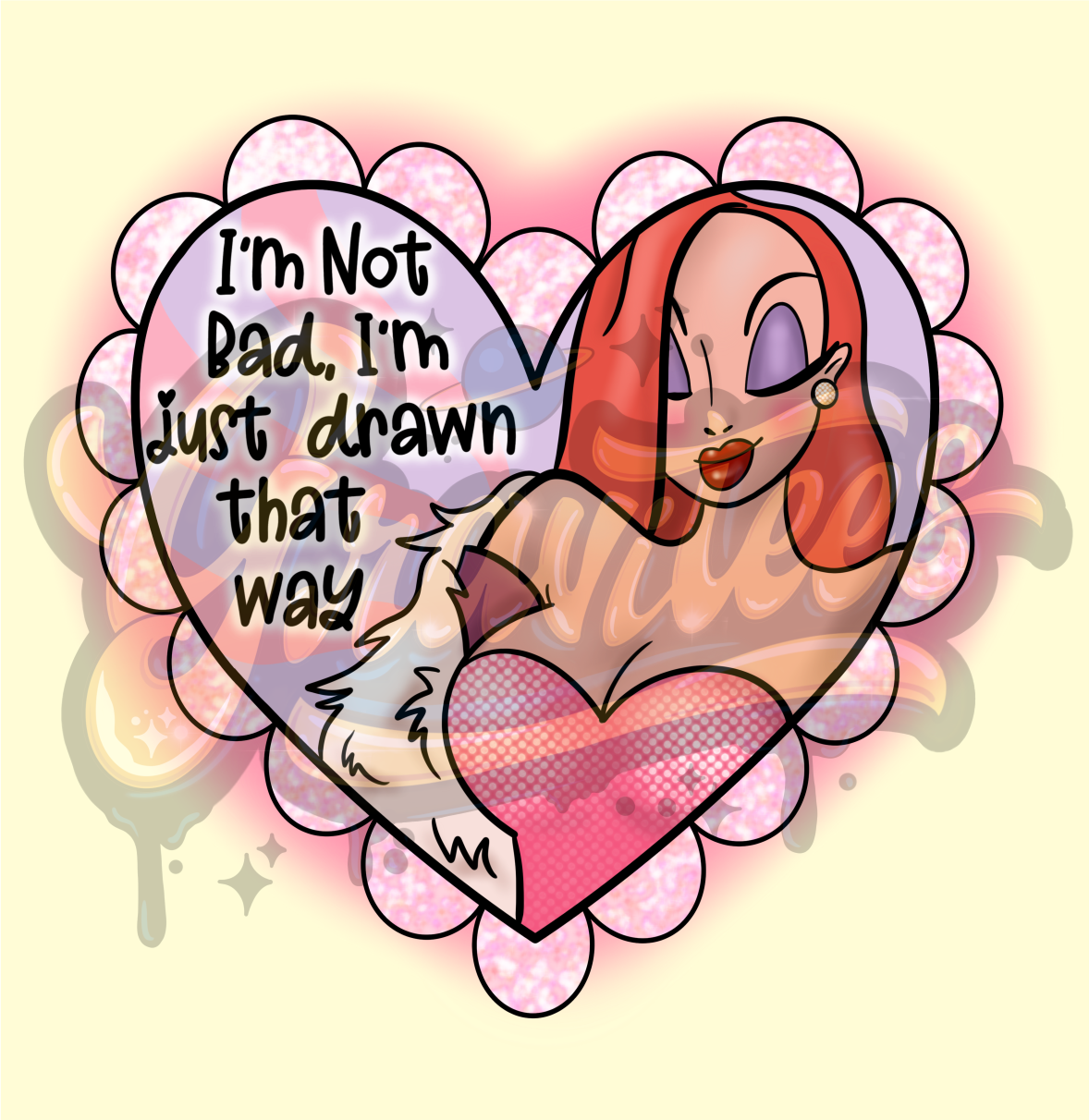 I'm not bad PNG, Rabbit Clipart, Girl Cartoon Clipart for DTF or Shirt Printing, PNG Only!