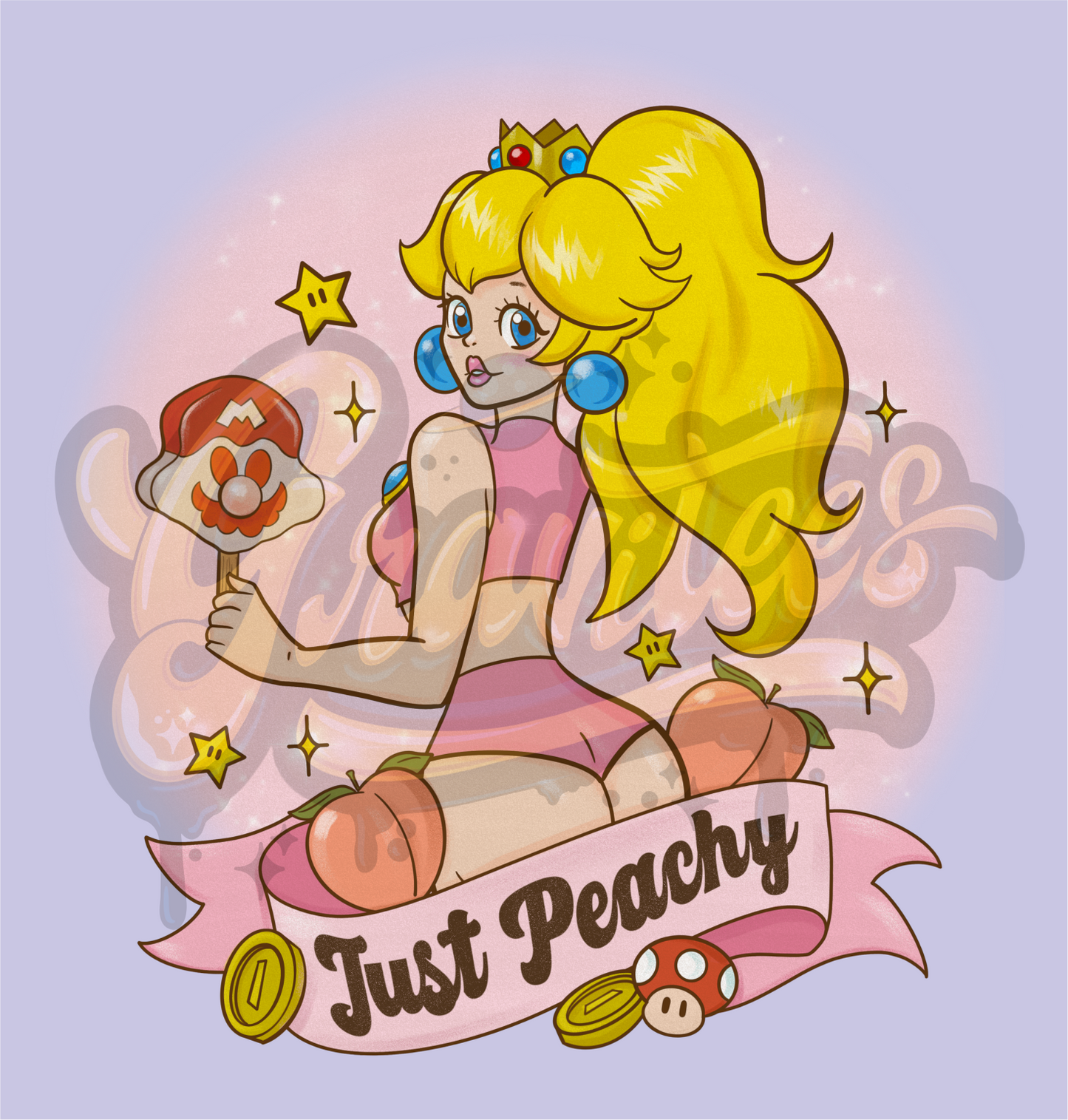 Just Peachy PNG, Gamer Clipart, Princess Clipart for DTF or Shirt Printing, PNG Only!