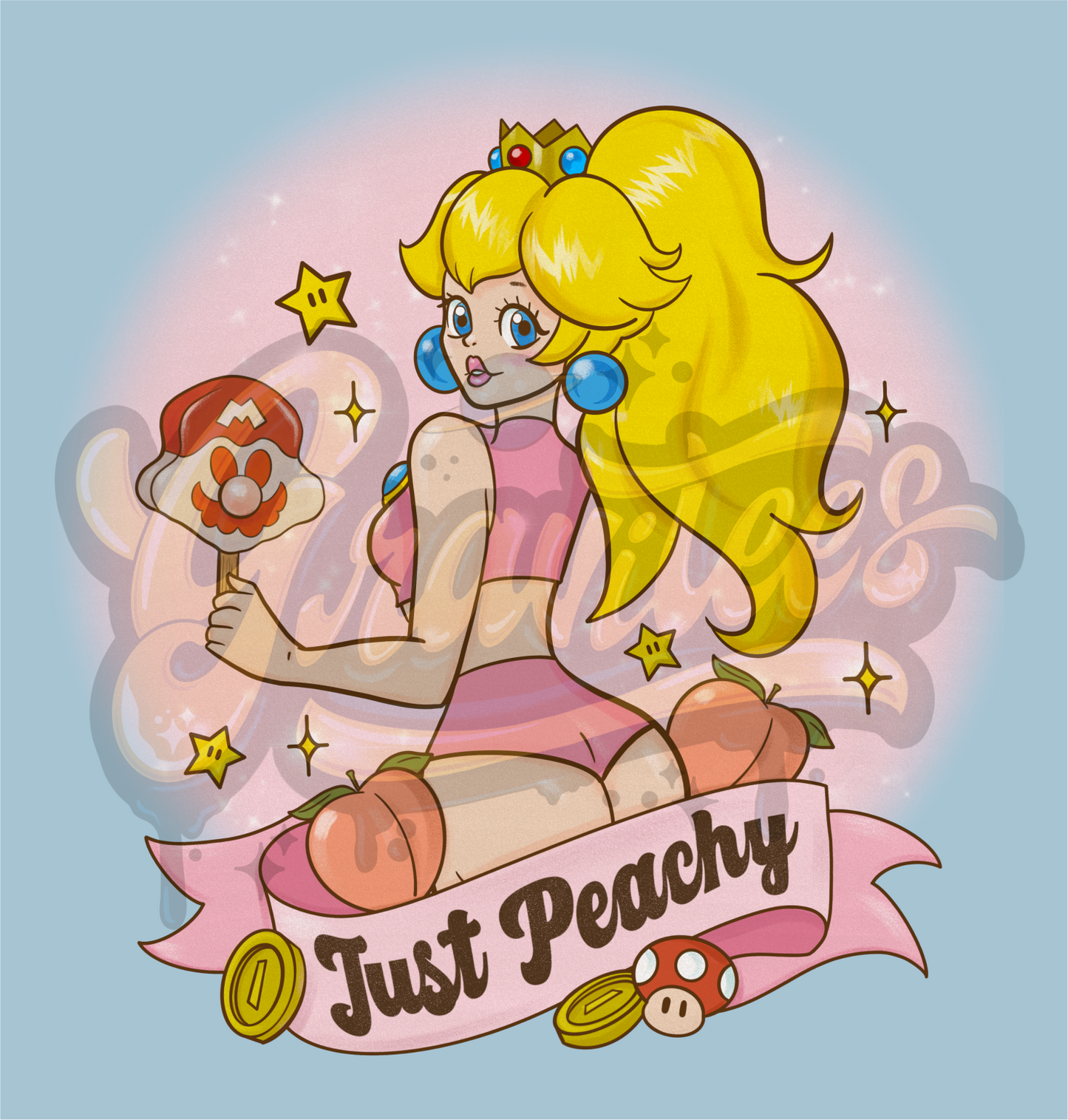 Just Peachy PNG, Gamer Clipart, Princess Clipart for DTF or Shirt Printing, PNG Only!