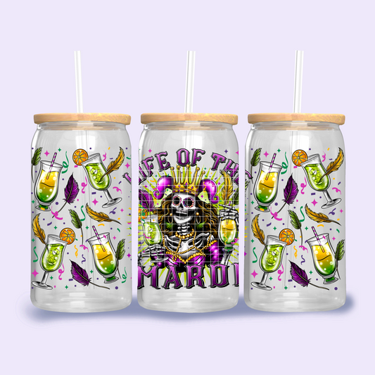 Life Of The Mardi Libbey Template Design Png, Mardi Gras Clipart, Trendy Drinking Clipart, Clipart for DTF or Shirt Printing, PNG Only!