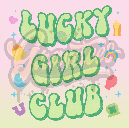 Lucky Girl Club PNG, Lucky Girl Clipart, Lucky Girl Club Clipart for DTF or Shirt Printing, PNG Only!