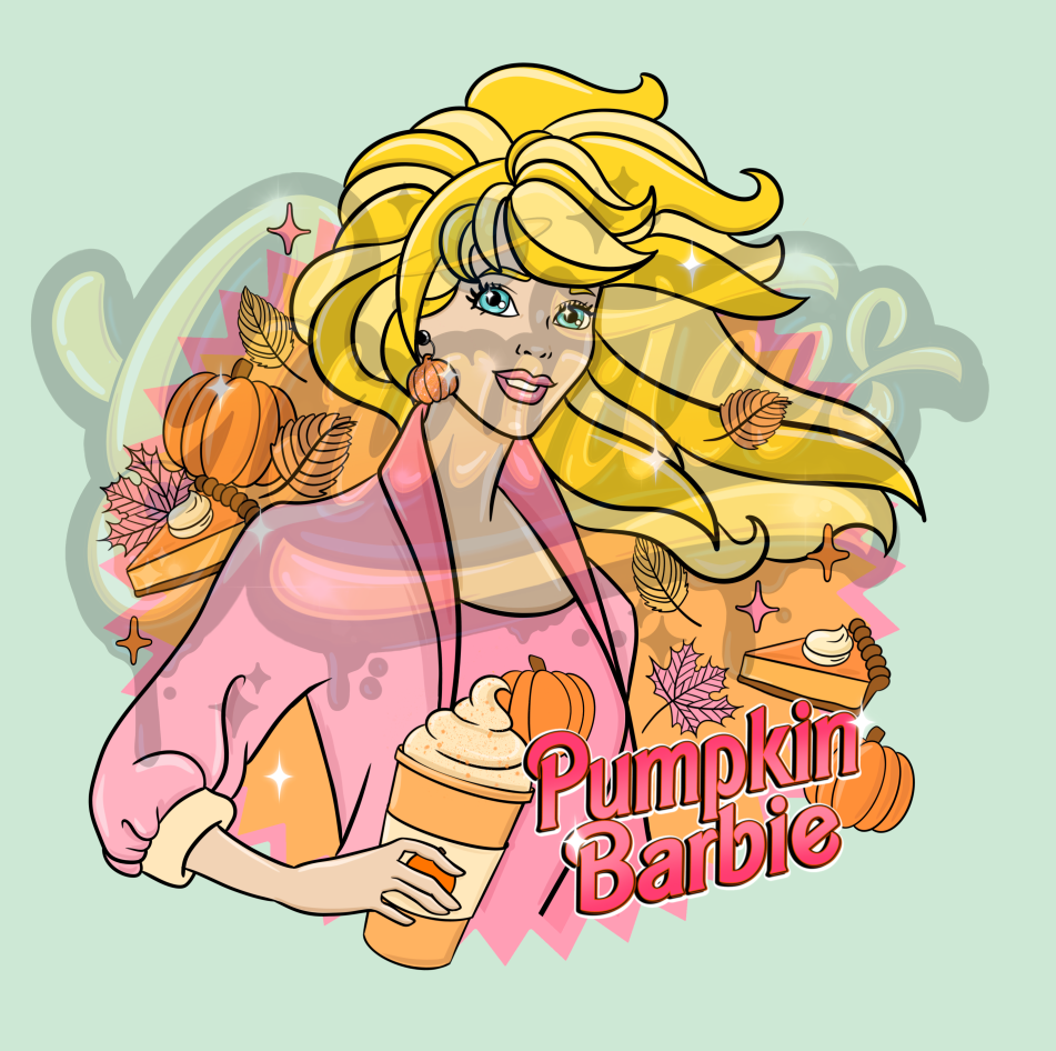 Pumpkin Spice Doll PNG, Pumpkin Spice Clipart for DTF or Shirt Printing, Fall Sublimation, PNG Only!