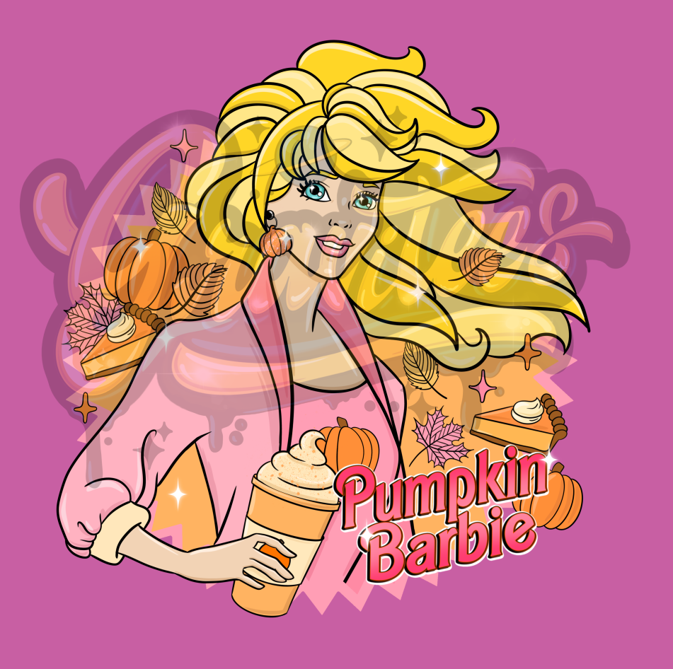 Pumpkin Spice Doll PNG, Pumpkin Spice Clipart for DTF or Shirt Printing, Fall Sublimation, PNG Only!