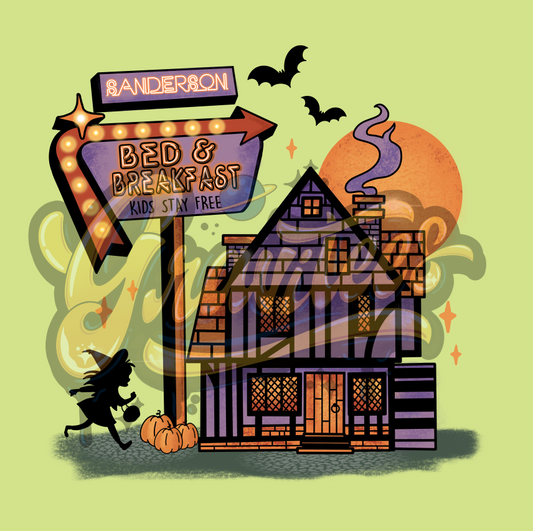 Sanderson Sisters Bed and Breakfast PNG, Hocus Pocus Clipart, Witch Clipart, for DTF or Shirt Printing, Halloween Sublimation, PNG Only!