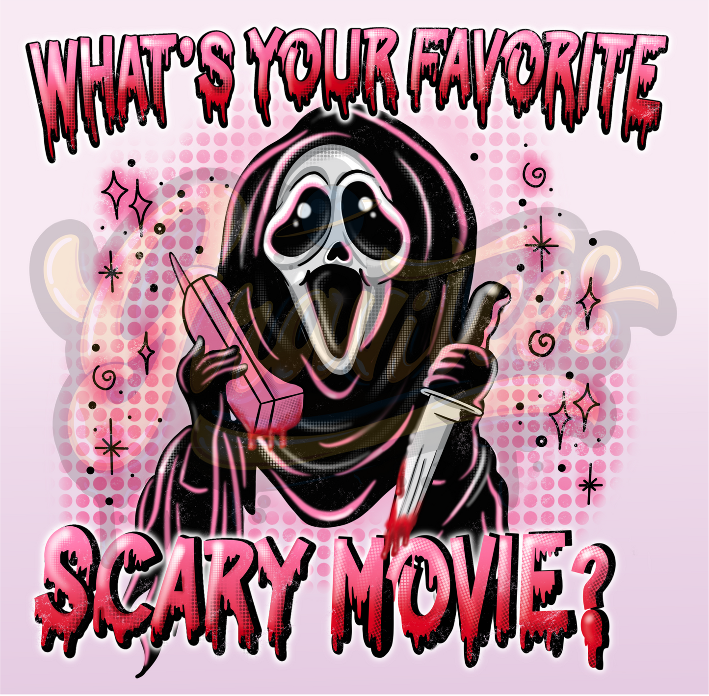 What's Your Scary Movie PNG, Clipart, Movie Clipart for DTF or Shirt Printing, PNG Only!