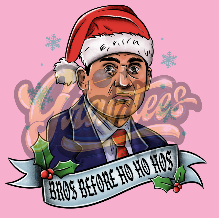 Michael Scott Bros Before Ho Ho Hos Christmas Png, The Office Clipart, The Office Christmas Clipart for DTF or Shirt Printing PNG Only!